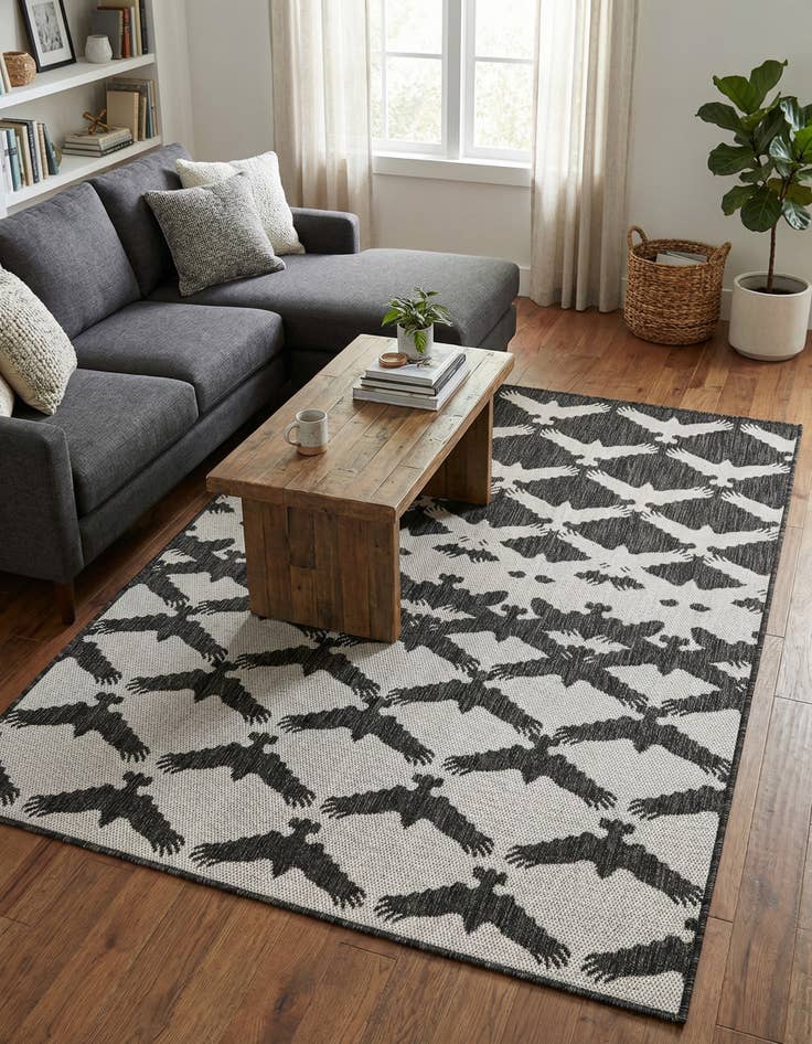 Detail image of 4' x 6' Washable Modern Indoor / Outdoor Rug