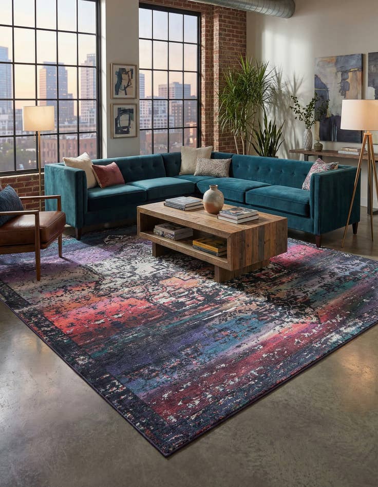 Detail image of 10' 6 x 10' 6  Washable Renaissance Square Rug