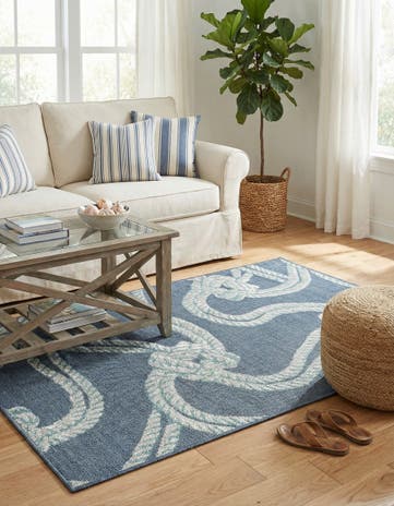 4' x 6' Easy-Clean Coastal Indoor / Outdoor Rug