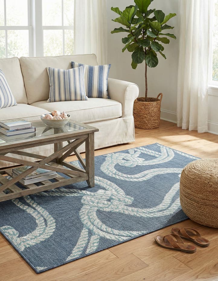 4' x 6' Easy-Clean Coastal Indoor / Outdoo...