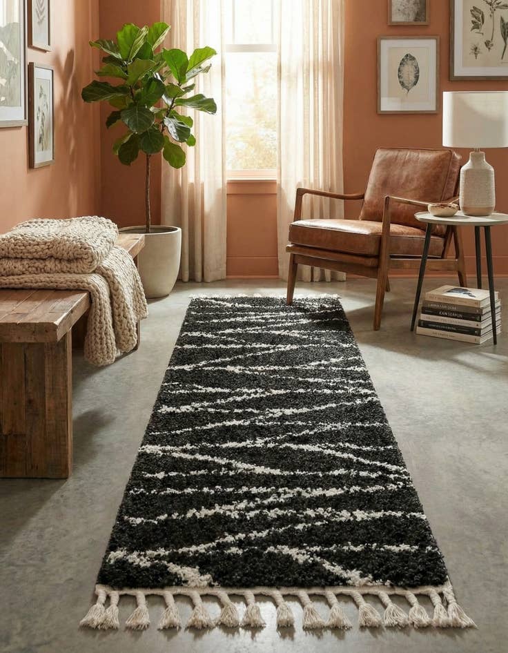 Detail image of 2' x 6' Serenity Shag Runner Rug