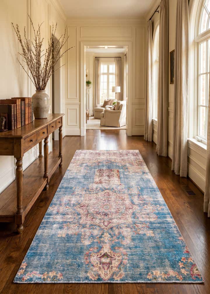 4' 9 x 9' 4 Hand Knotted Ultra Vintage Persian Wool Runner Rug