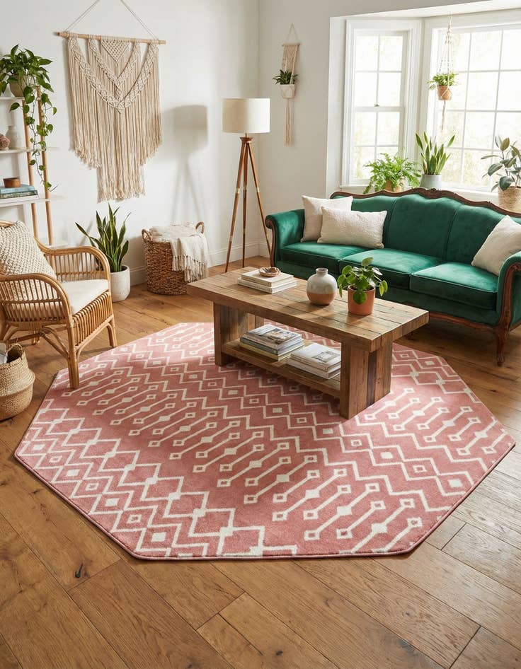 Detail image of 7' x 7' Bohemian Trellis Octagon Rug