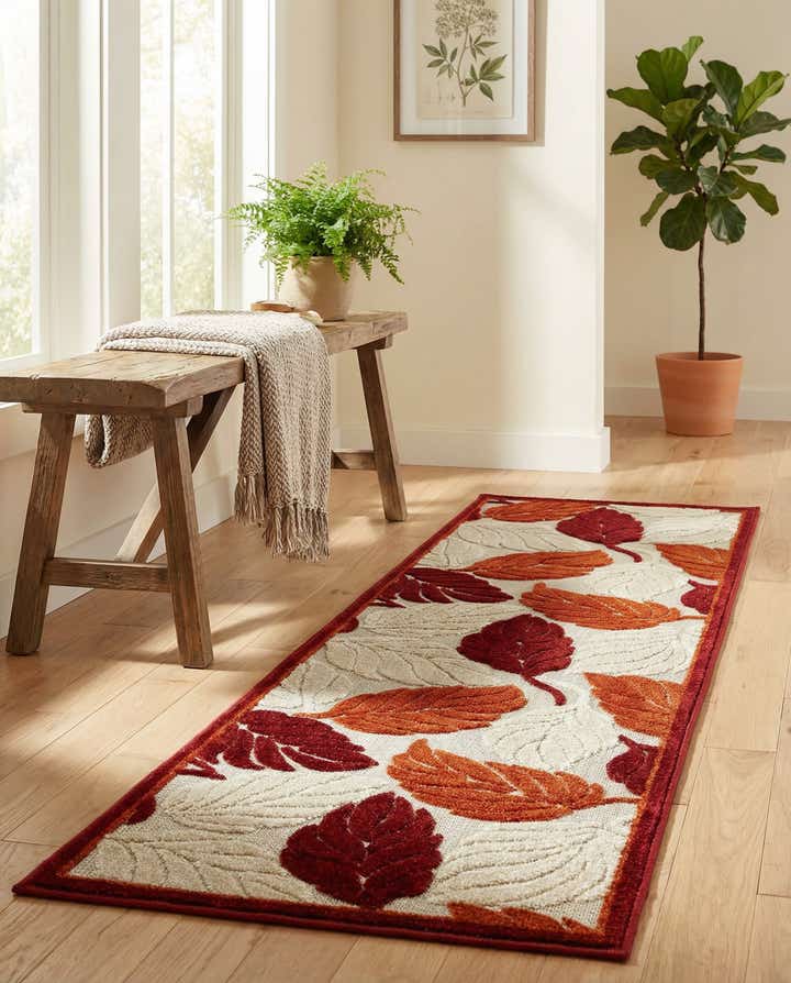 2' x 6' Easy-Clean Botanical Indoor / Outdoor Runner Rug