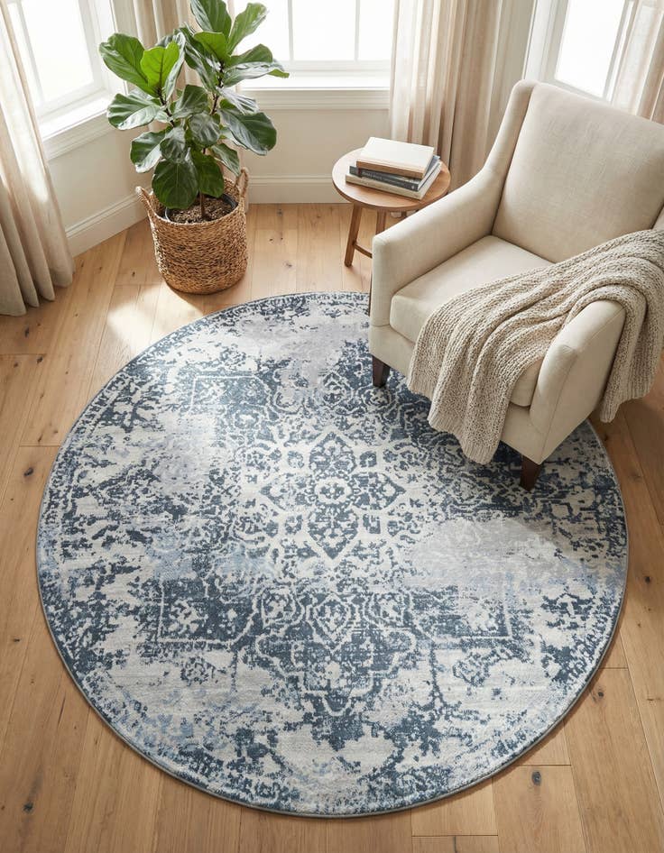 Detail image of 7' 10 x 7' 10 Kamala Washable Round Rug