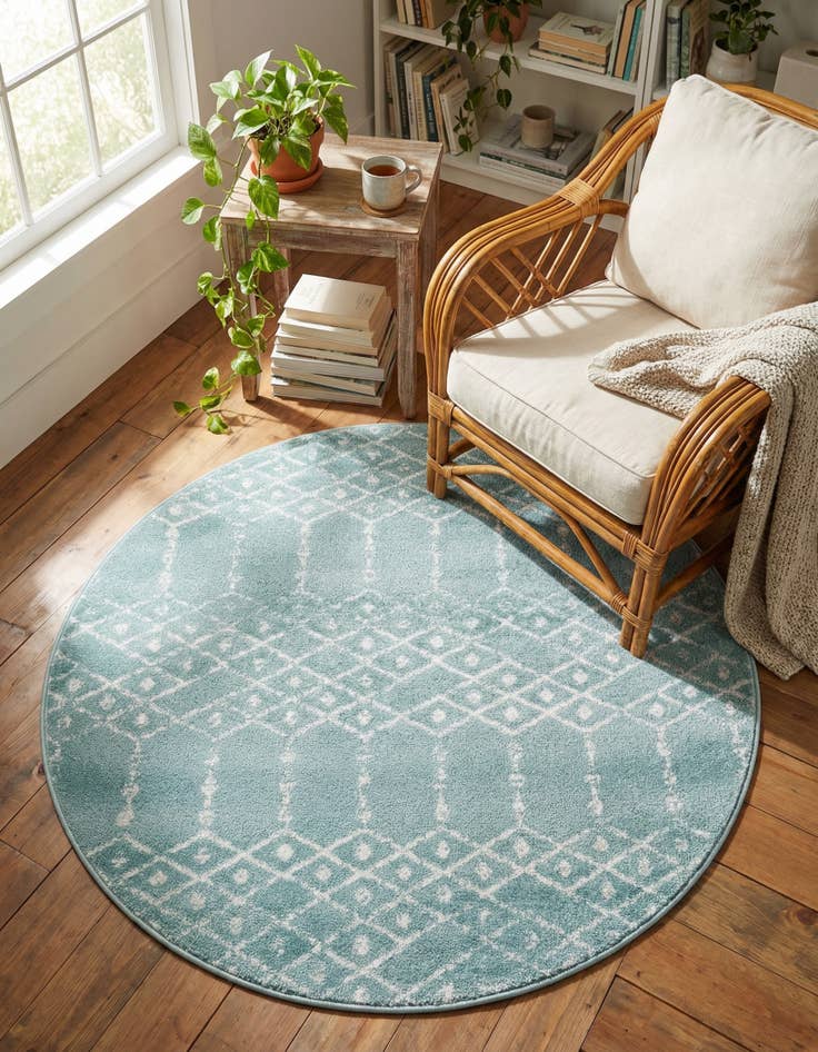 Detail image of 4' 1 x 4' 1 Paxon Trellis Round Rug