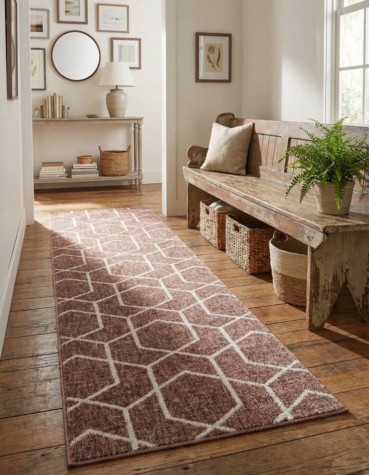 Detail image of 2' x 8' Eco Trellis Runner Rug