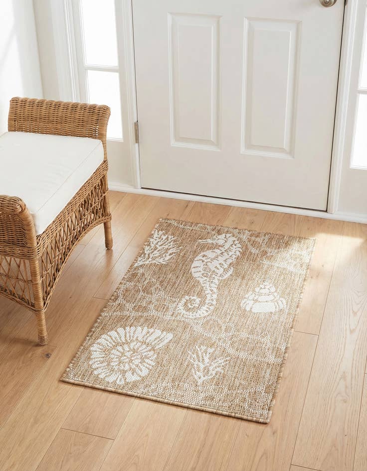 Detail image of 2' x 3'  Washable Coastal Indoor / Outdoor Rug