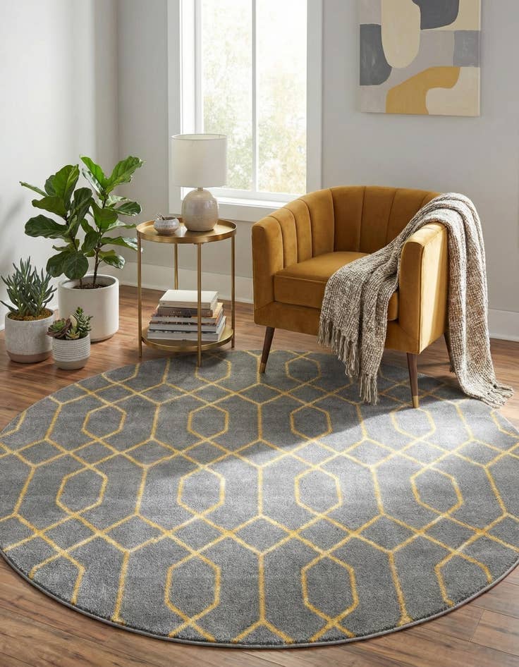 Detail image of 5' 3 x 5' 3  Marilyn Monroe&trade; Glam Trellis Round Rug