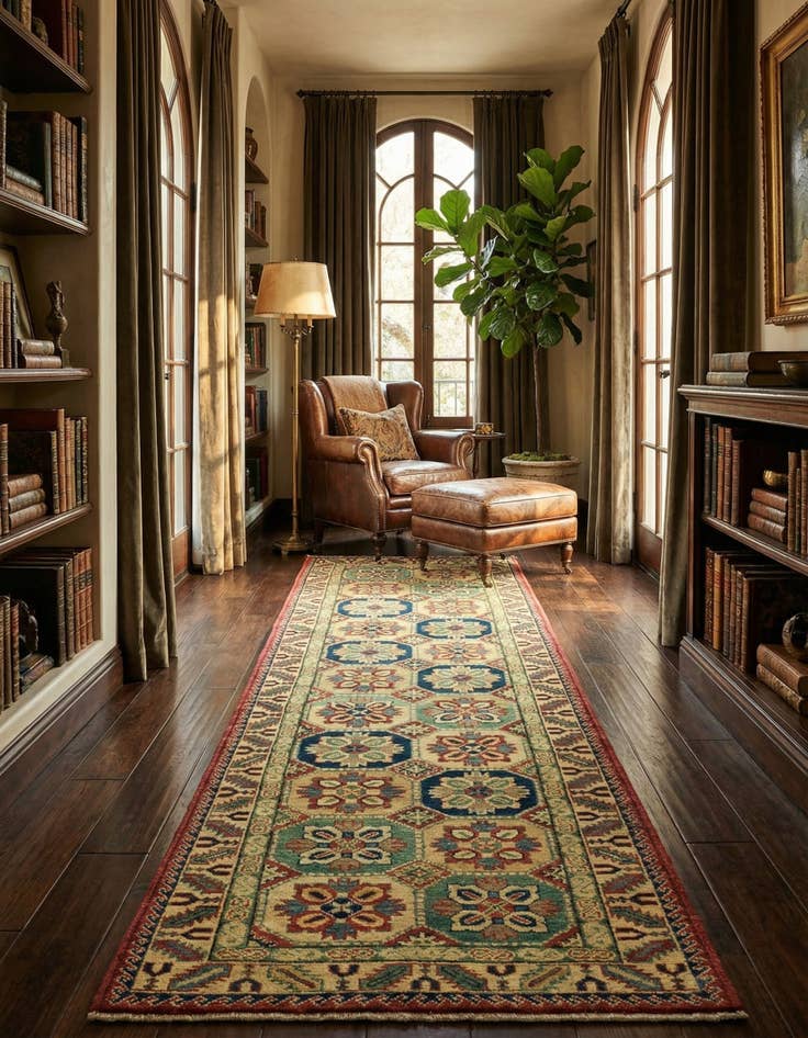 Detail image of 2' 8 x 9' 7 Hand Knotted Kazak Runner Rug