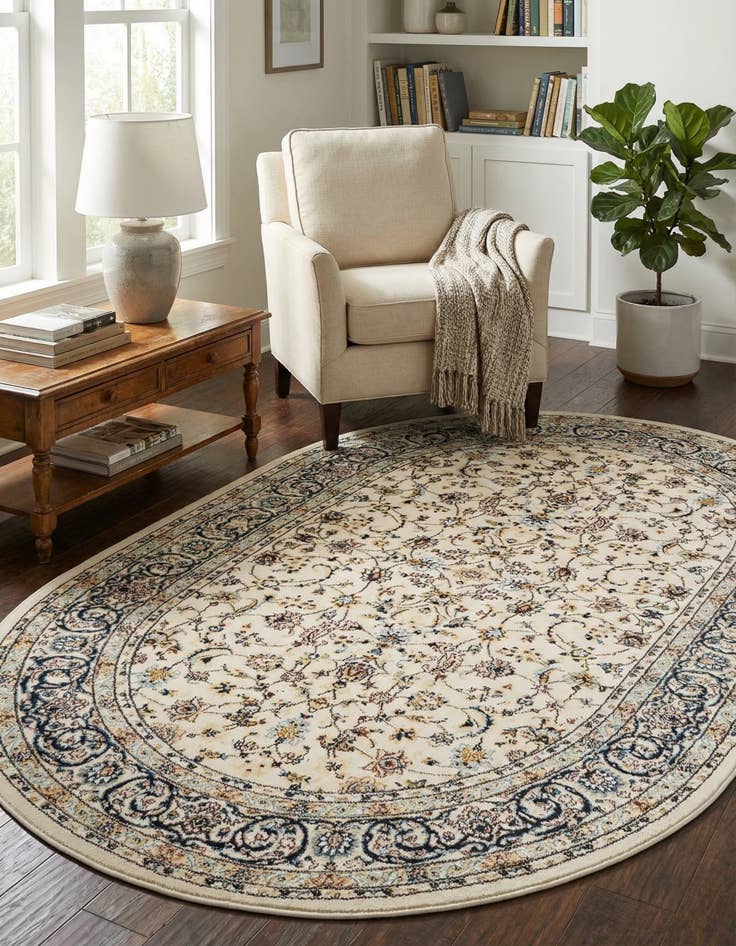 Detail image of  4' x 6' Nain Design Oval Rug