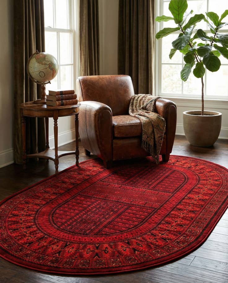 Detail image of 5' 3 x 8' Bokhara Oval Rug