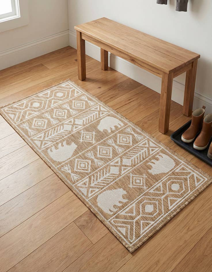 Detail image of 2' x 4' Washable Southwestern Indoor / Outdoor Runner Rug