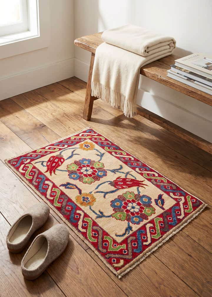 2' x 3' Hand Knotted Kazak Rug
