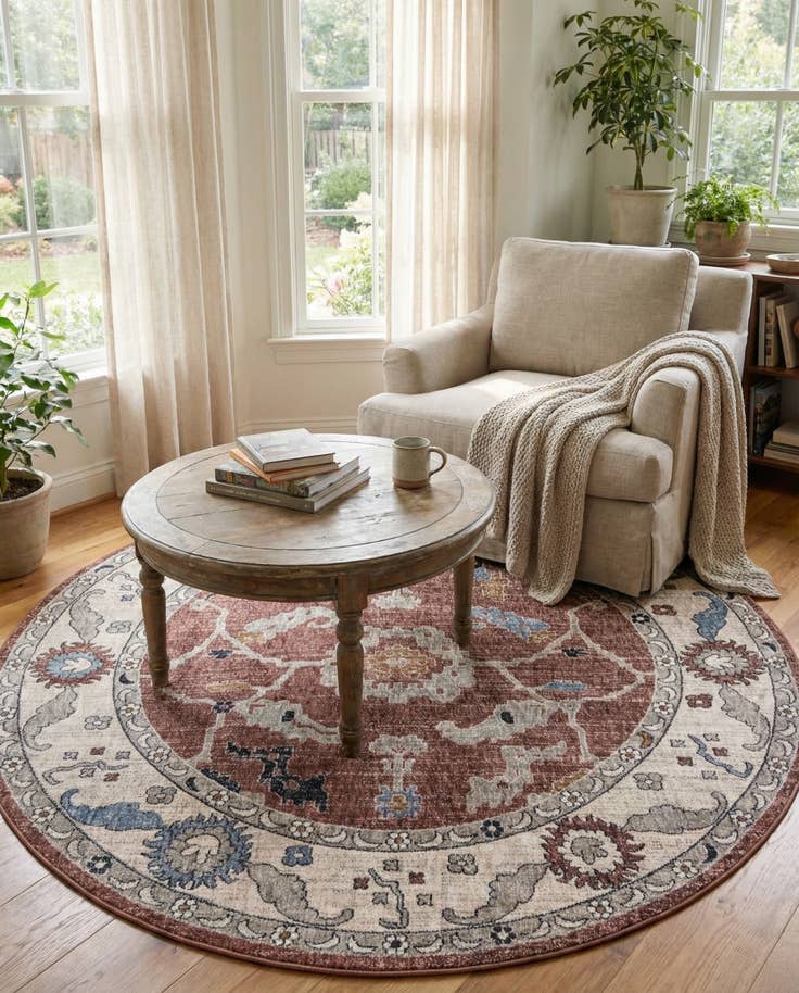 Detail image of 7' x 7' Eco Traditional Round Rug