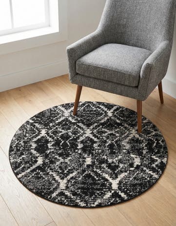 Black Tucson Round Rug