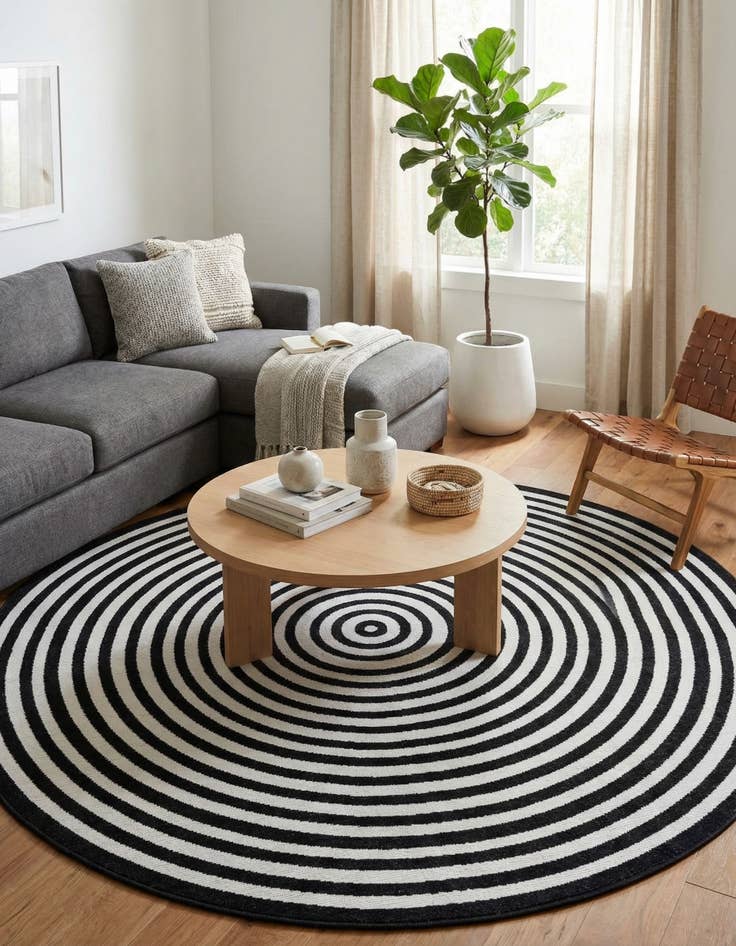 Detail image of 8' x 8'  Washable Sabrina Soto Prescott Indoor / Outdoor Round Rug