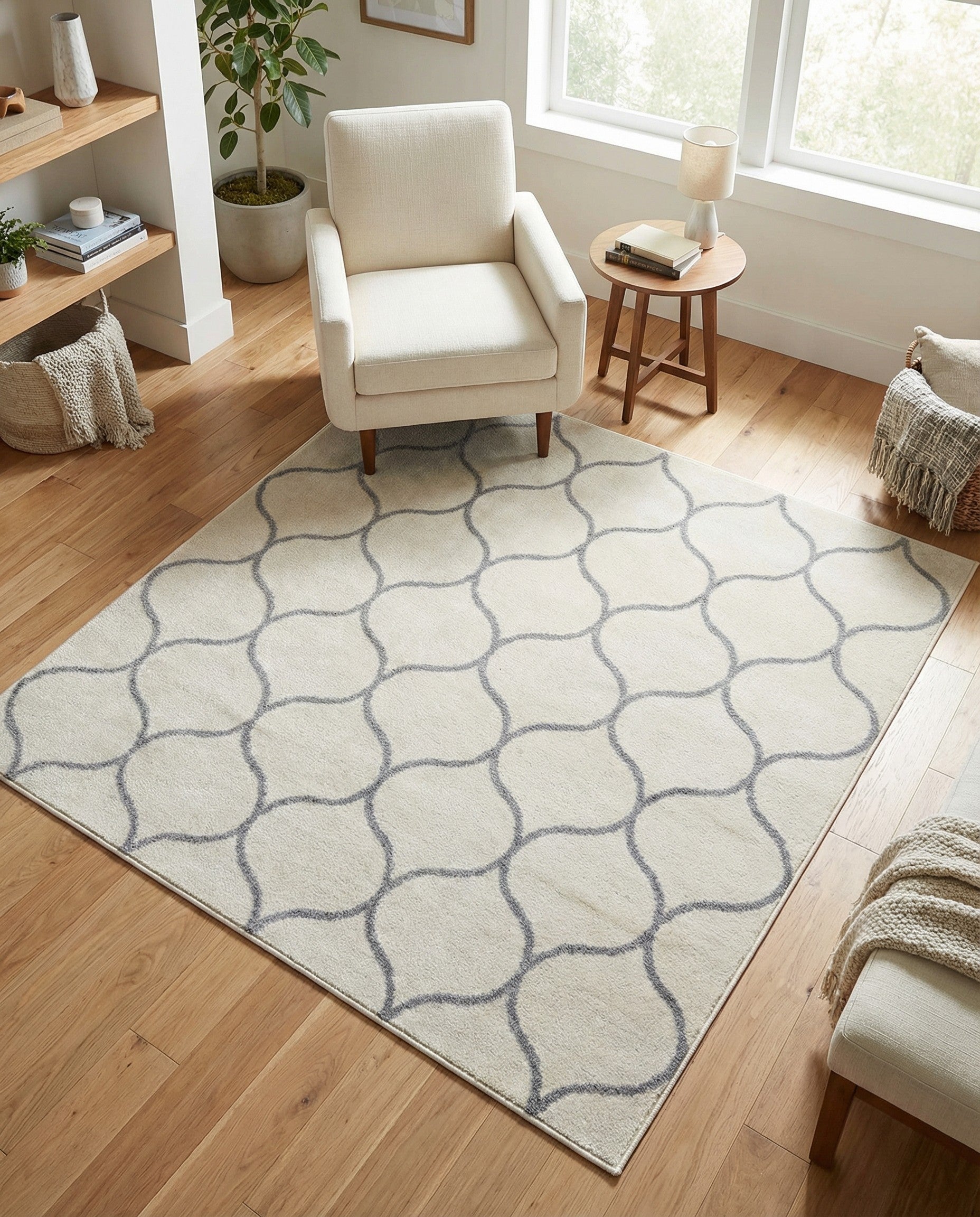 5' 3 x 5' 3 Trellis Frieze Square Rug