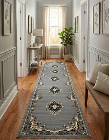 95cm x 500cm Mashad Design Runner Rug