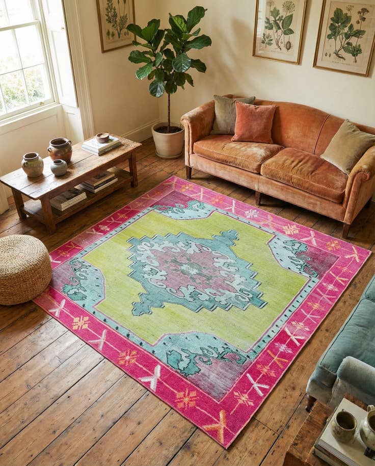 Detail image of 7' 6 x 7' 6 Washable Timeless Square Rug