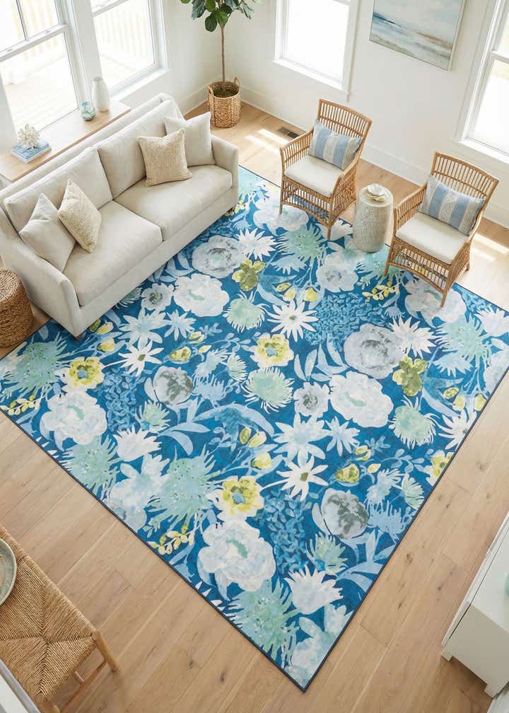 10' x 10' Easy-Clean Jill Zarin Caribbean Indoor / Outdoor Square Rug