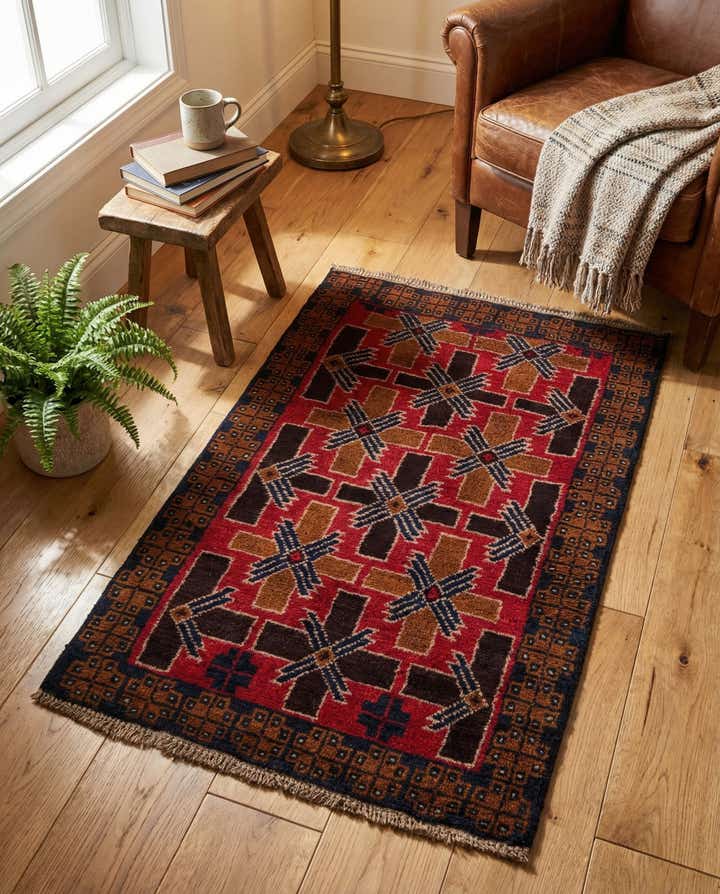 2' 10 x 4' 9 Hand Knotted Balouch Wool Rug