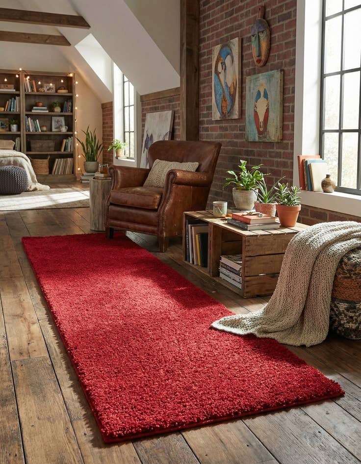 Detail image of  2' 2 x 6' 9 Solid Frieze Runner Rug