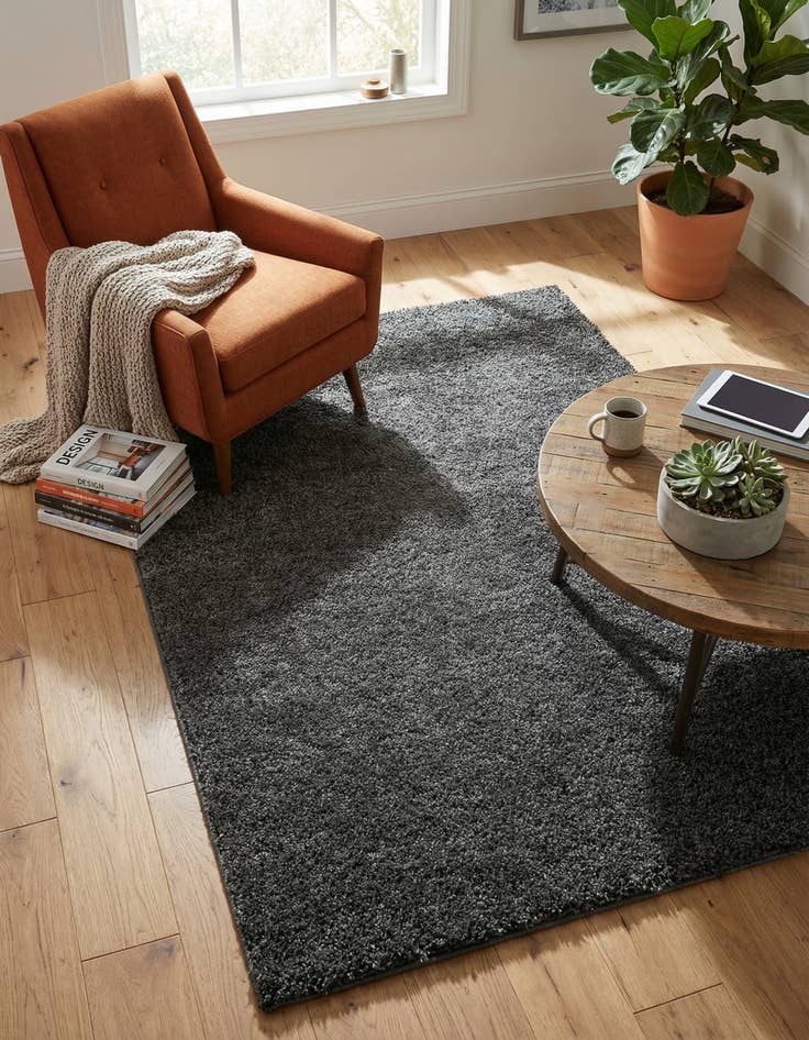 Detail image of 5' 3 x 8' Soft Solid Shag Rug