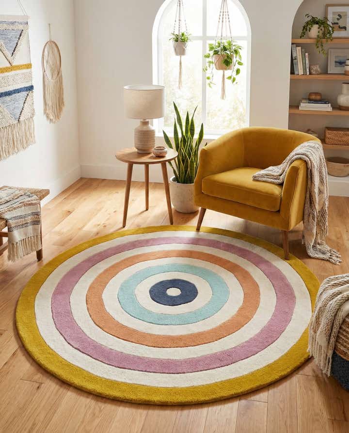5' 1 x 5' 1 Hand Tufted Wool Round Rug