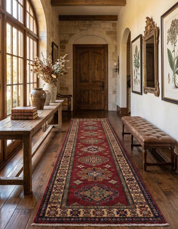 2' 9 x 9' 9 Hand Knotted Kazak Runner Rug