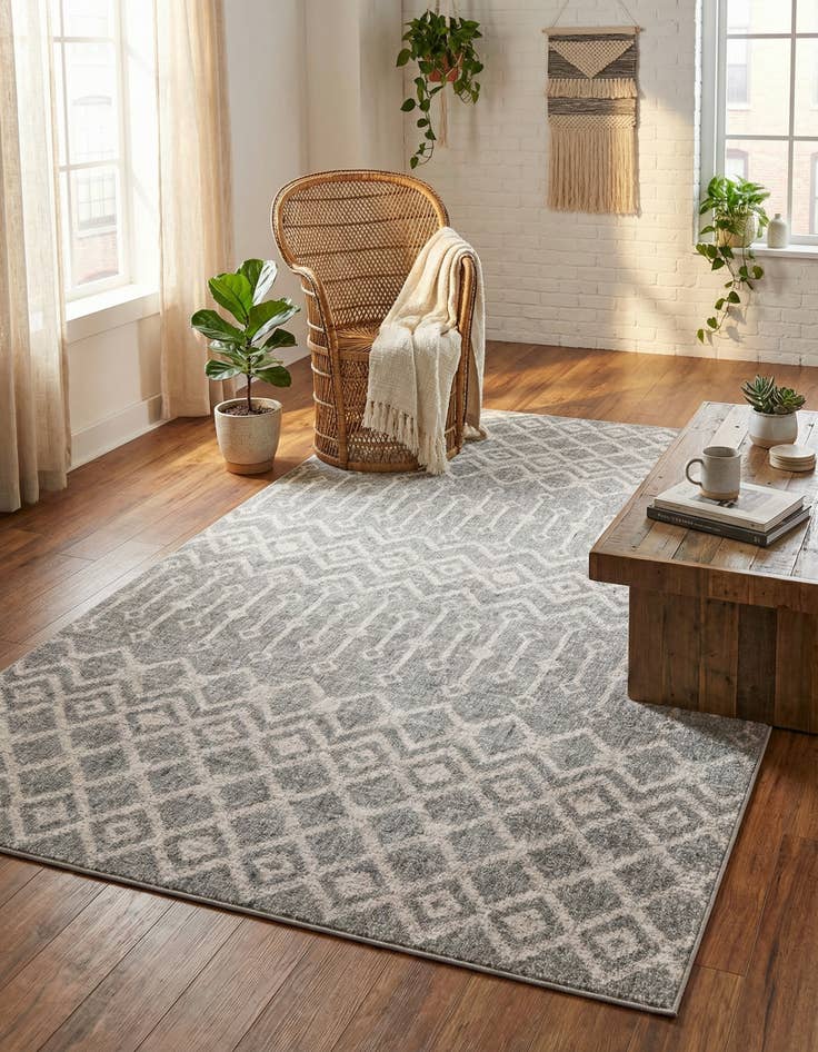 Detail image of 5' 3 x 8' Eco Trellis Rug