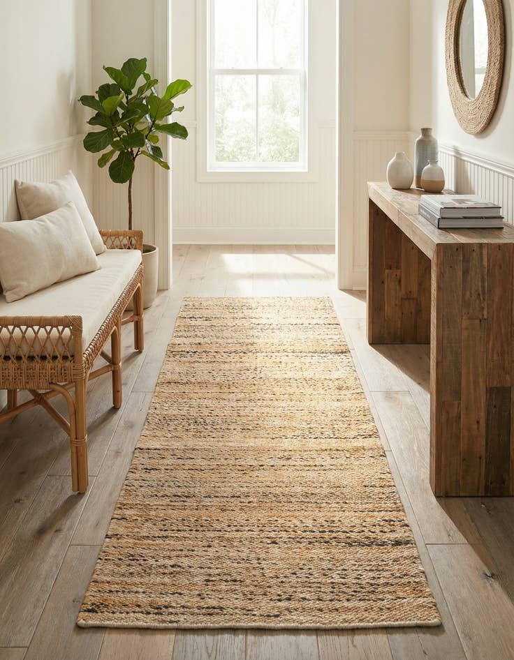 Detail image of 2' x 6' 1 Palm Beach Jute Runner Rug