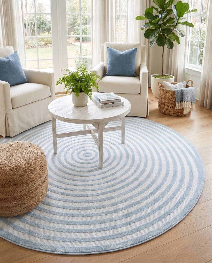 Detail image of 8' x 8' Easy-Clean Sabrina Soto Prescott Indoor / Outdoor Round Rug