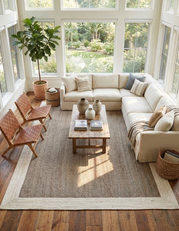 10' x 14' 1 Handmade Braided Jute Rug