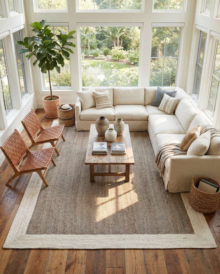 10' x 14' 1 Handmade Braided Jute Rug