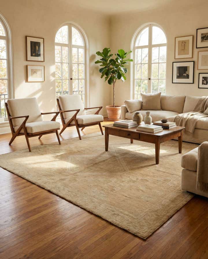 6' 4 x 9' 8 Hand Knotted Oushak Wool Rug