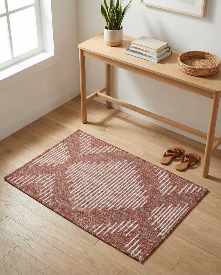 Detail image of 2' x 3' Easy-Clean Modern Indoor / Outdoor Rug