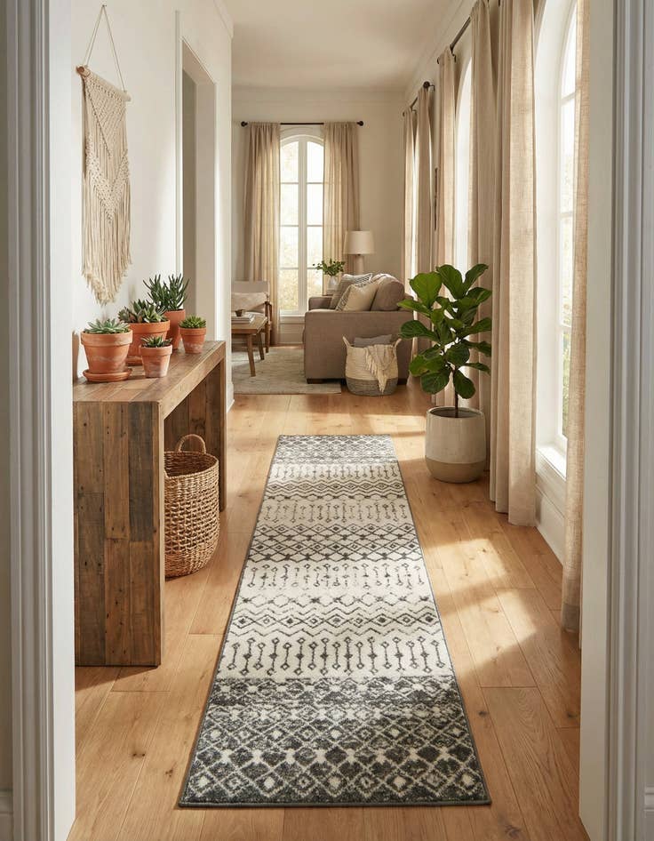 Detail image of 2' 7 x 10' Moroccan Trellis Runner Rug