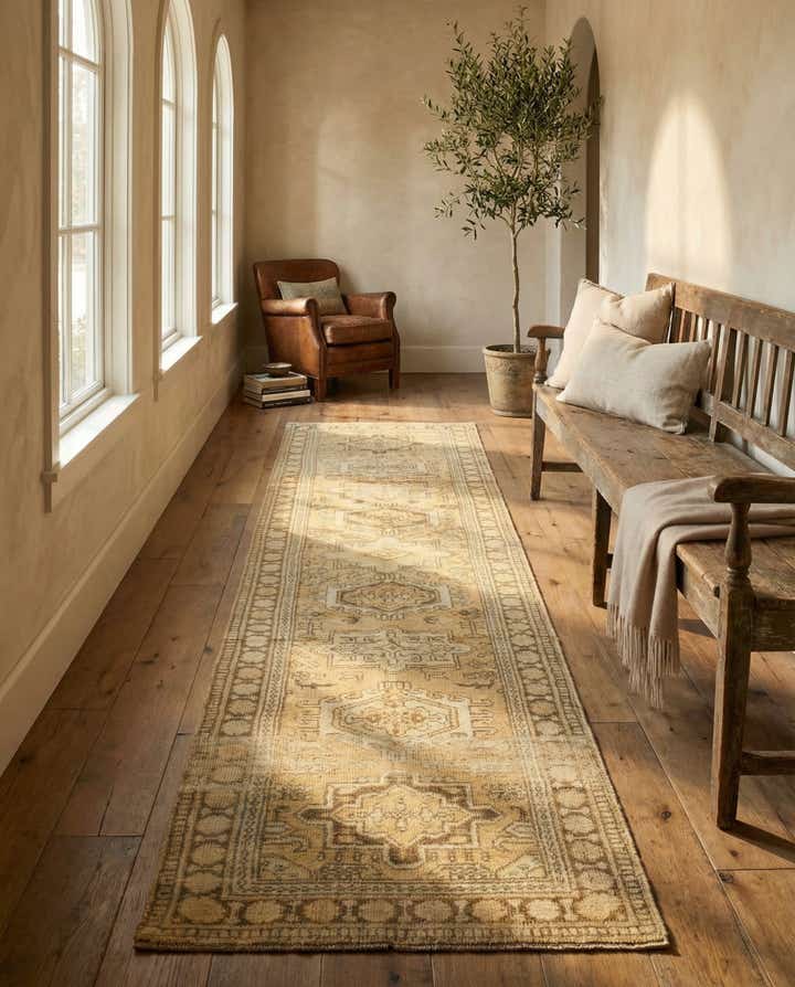 2' 6 x 9' 6 Hand Knotted Oushak Wool Runner Rug