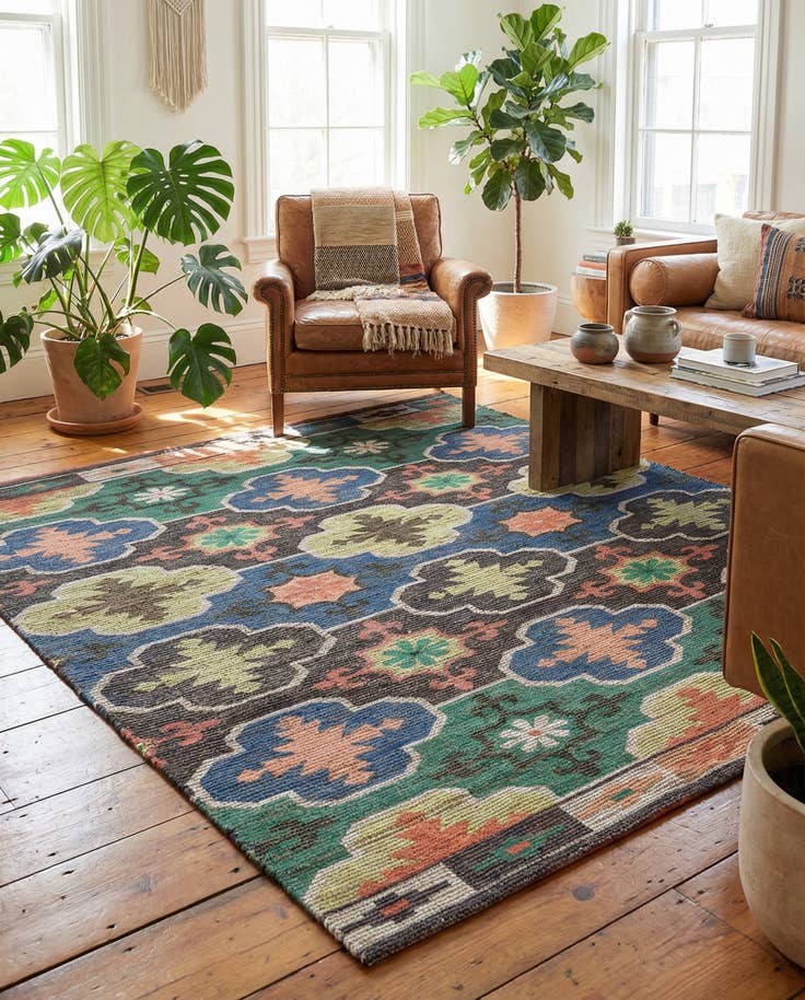 Detail image of 7' 10 x 7' 10 Chenille Jute Square Rug