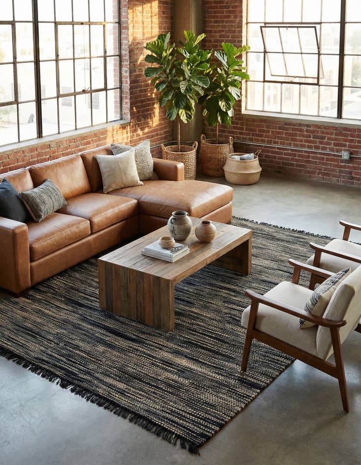 Detail image of 10' x 14' 1 Hand Woven Chunky Jute Rug