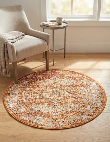 Rust Red Isabella Round Rug