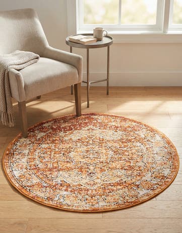 Rust Red Isabella Round Rug