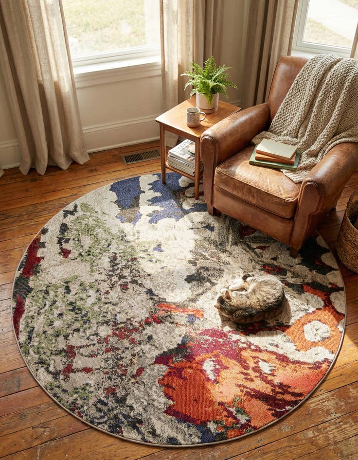 Detail image of 6' x 6' Washable Haerfest Round Rug