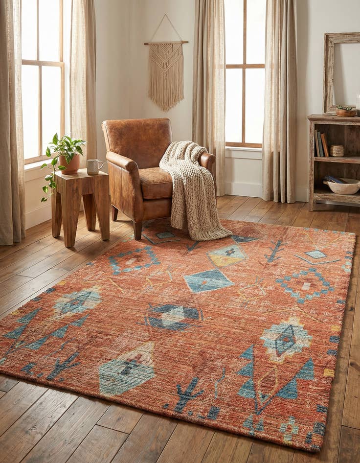 Detail image of 5' 1 x 8' Hand Woven Chenille Jute Rug