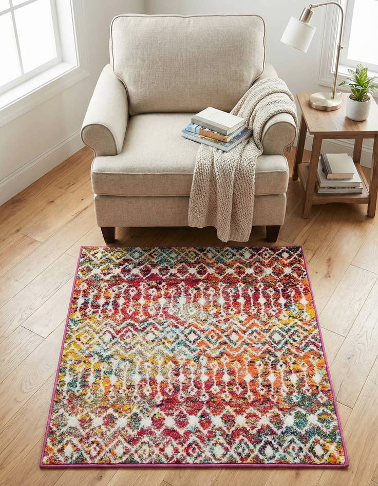 Detail image of 3' x 3' Moroccan Trellis Square Rug