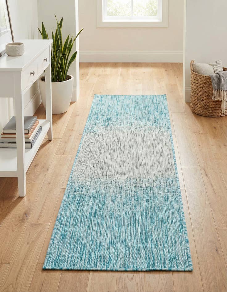 Detail image of 2' x 6' Easy-Clean Modern Indoor / Outdoor Runner Rug