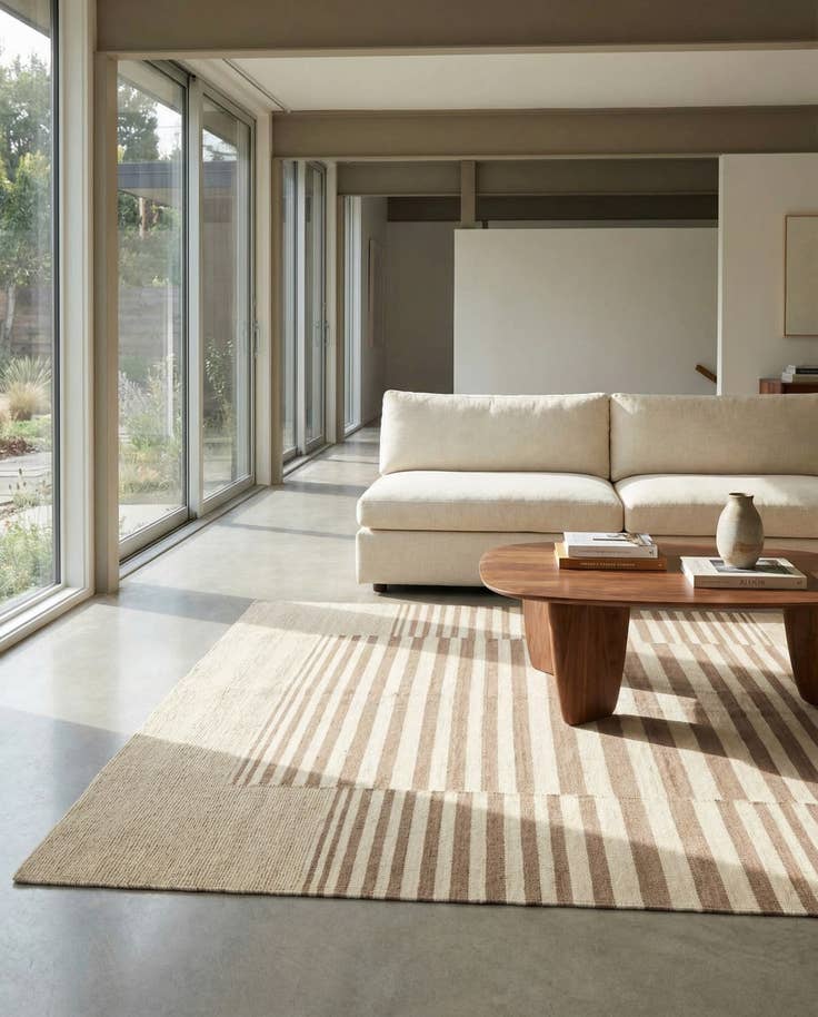 Detail image of 4' 2 x 5' 9 Hand Woven Kilim Modern Wool Rug