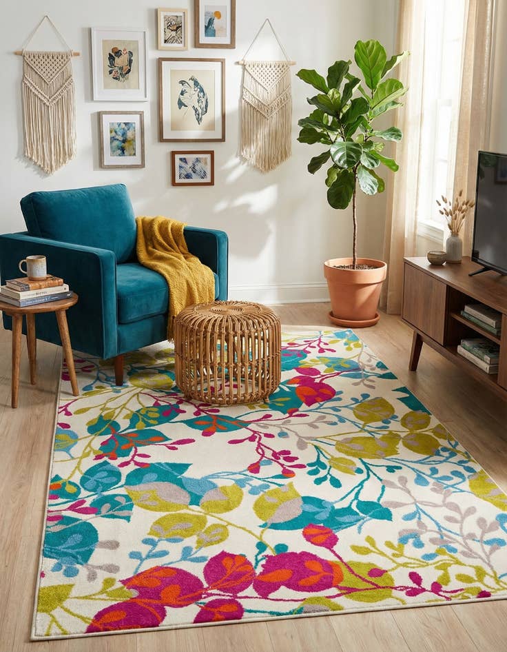 Detail image of 5' 3 x 8' Azalea Rug