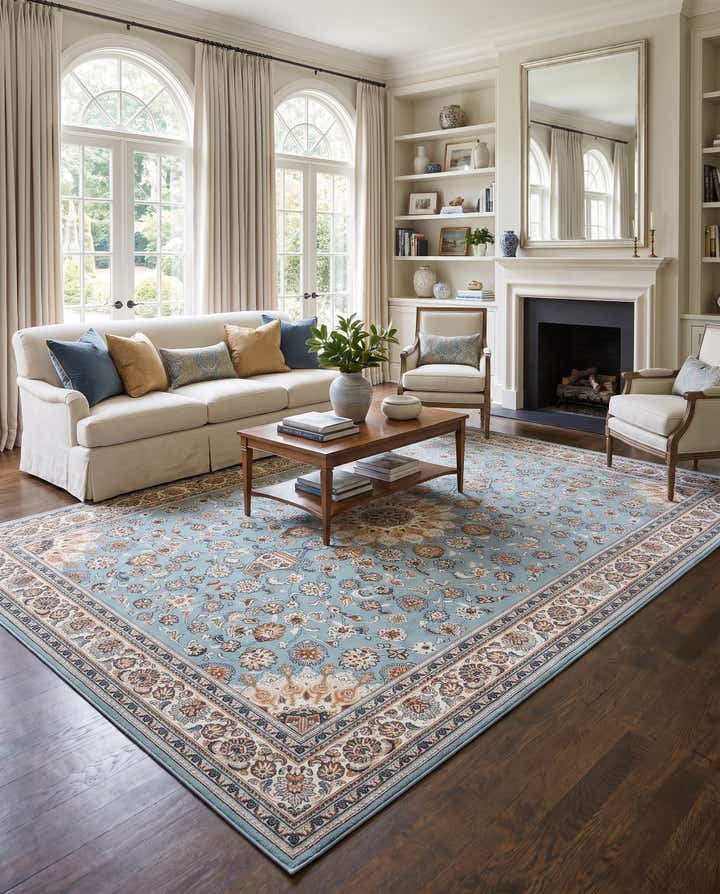 9' x 12' Easy-Clean Traditional Indoor / Outdoor Rug